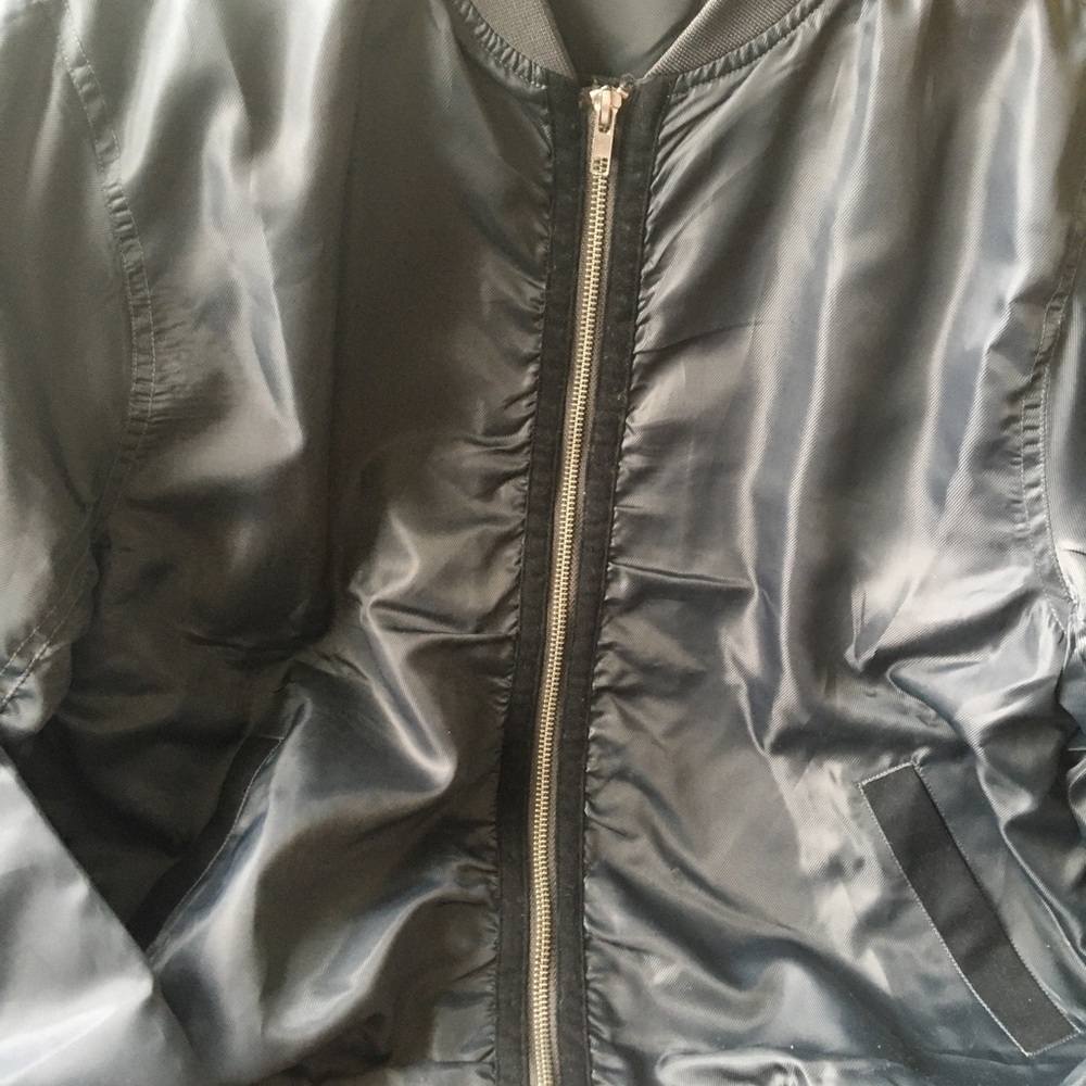 EUC Linea Pelle Green Bomber Jacket Women’s Large - Picture 5 of 13
